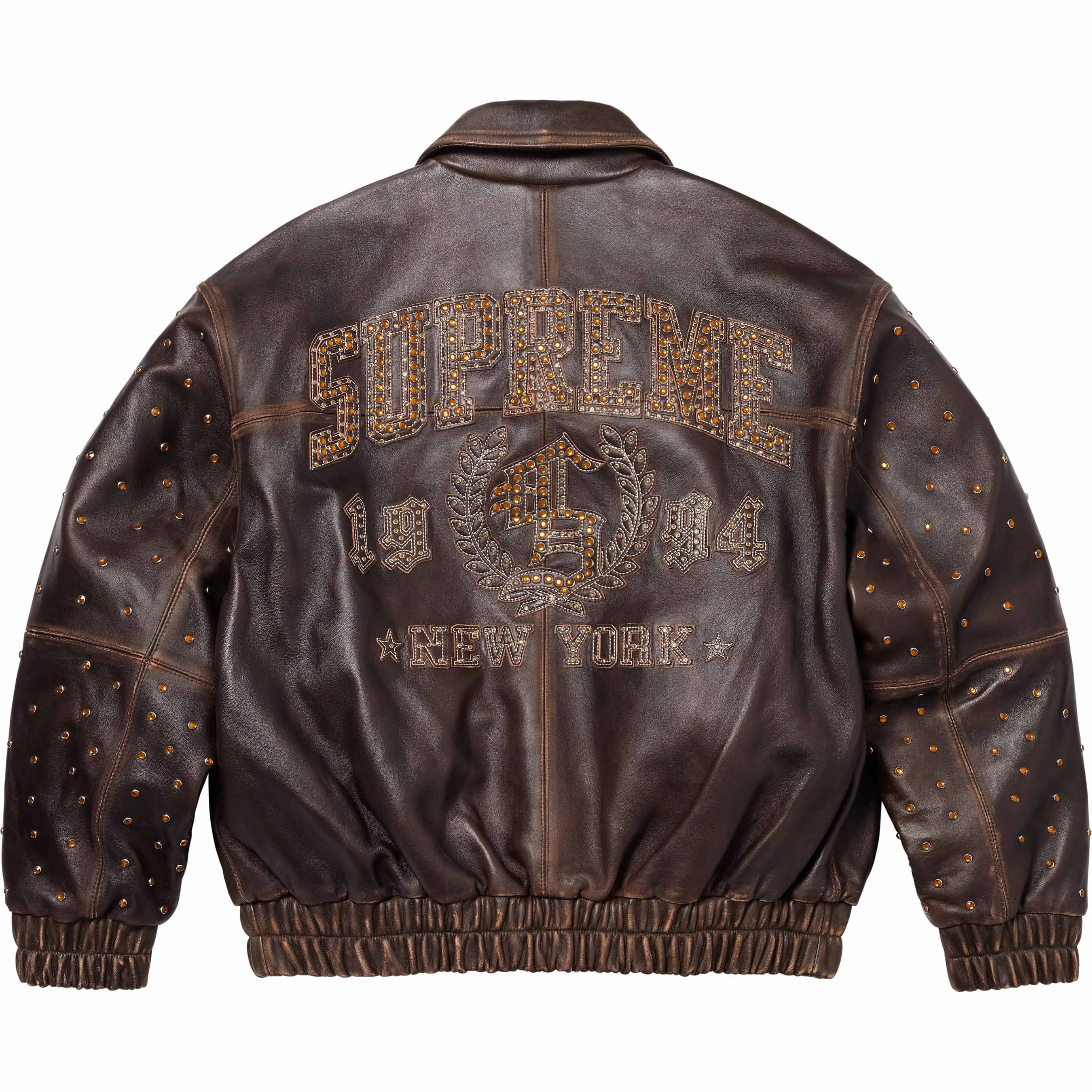 Gem Studded Leather Jacket view 12